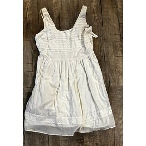 NWT Old Navy White Eyelet Smocked Tank Dress XL Casual Summer Beach Vacation